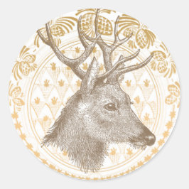 Den moderna Vintagen Elegant Guld jul Runt Klistermärke