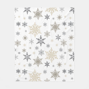 Den moderna Vintagen vintertid snöflingor Fleecefilt