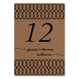 Den moderna Whimsical Kraft Bröllop-samlingen Bordsnummer