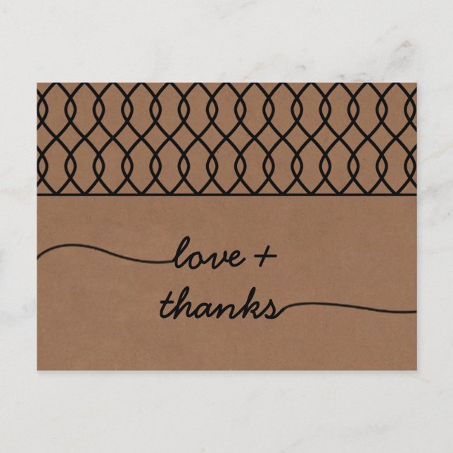 Den moderna Whimsical Kraft Bröllop-samlingen Vykort (Framsida)