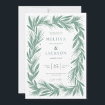 Den moderna Winter-Grönten Ram Bröllop Inbjudningar<br><div class="desc">Vintervintern Ram Bröllop Winter-Grönten</div>