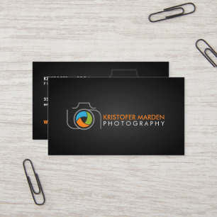 Den modernt fotografikameran och färgrikt stänge visitkort