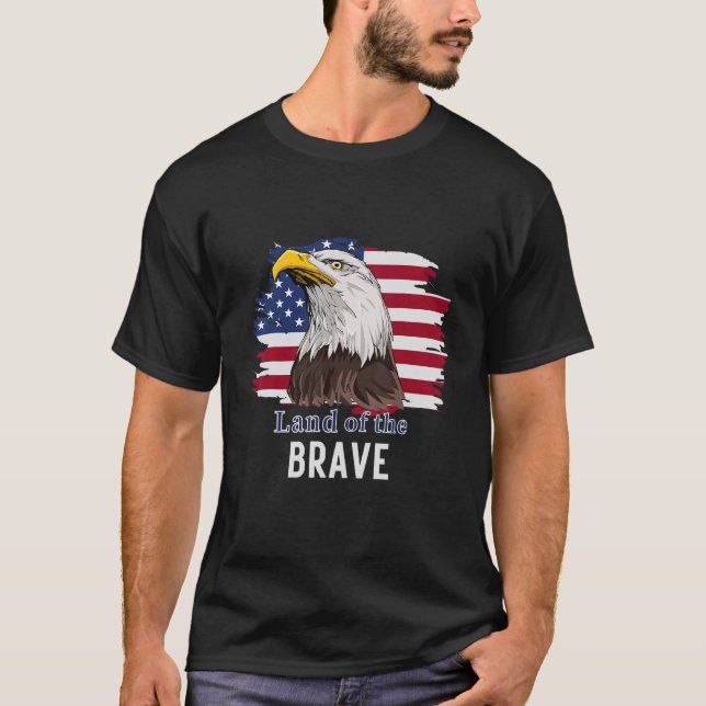 Den Modiga patriotiska delstaten Örn, Amerikanska T Shirt (Framsida)
