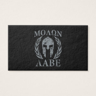 Den Molon Labe krigare maskerar lagrar på svart Visitkort