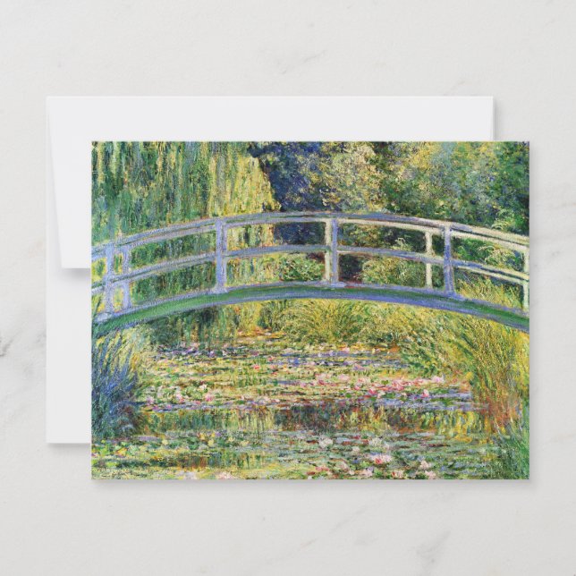 Den Monet japanen överbryggar med näckrosinbjudan Inbjudningar (Framsida)