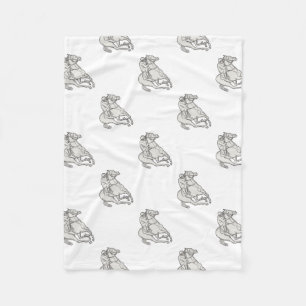 Den Mono hästen för Jockeyridningthoroughbreden Fleecefilt