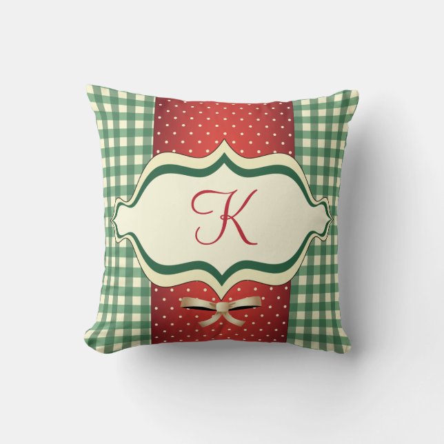 Den Monogrammed landjulen kudder Kudde (Framsida)