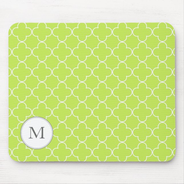 Den MonogramQuatrefoil musen vadderar - limefrukt Musmatta (Framsidan)