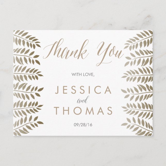 Den monokroma ormbunkskogsbröllopssamlingen vykort (Framsida)