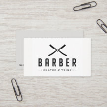 Den monokromma barberaren shoppar snittet & rakar