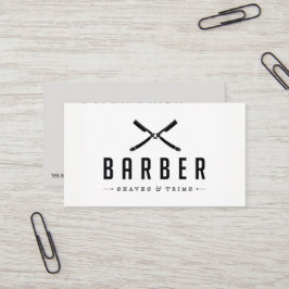 Den monokromma barberaren shoppar snittet & rakar visitkort