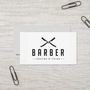 Den monokromma barberaren shoppar snittet & rakar visitkort
