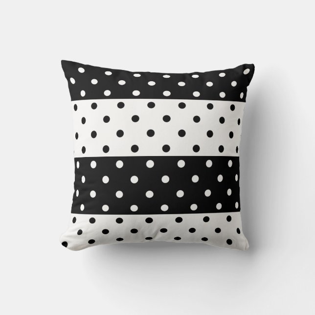 Den monokromma polka dots kudder kudde (Framsida)