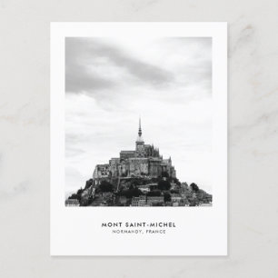 Den Mont SaintMichel frankrikemonokromen reser Helg Vykort
