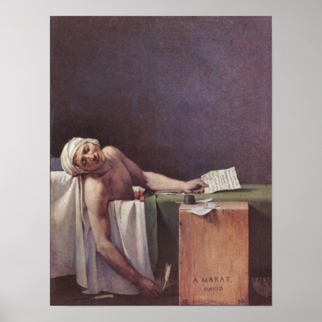 Den mördade maraten av Jacques-Louis David Poster (Framsidan)
