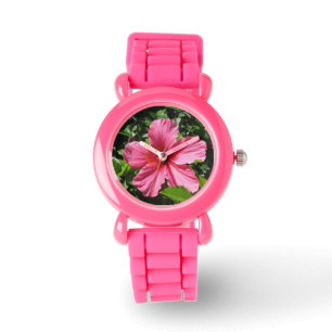 Den mörka rosa hibiskusen lurar klockan armbandsur