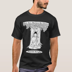 Den mörka T-tröja avbildar av Buddha Tee