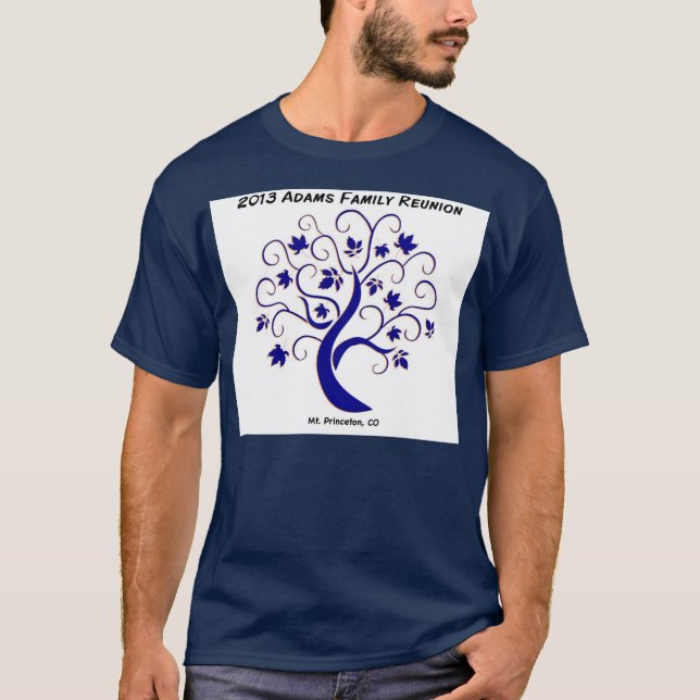 Den mörkare kartadesignen med träd beklär tee shirt (Framsida)