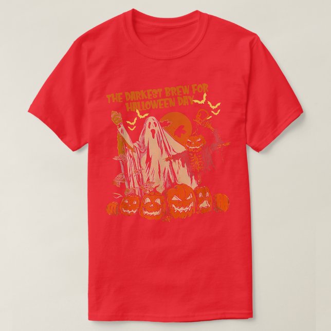 Den mörkaste brytningen för Halloween Day Ghost Ha T Shirt (Design framsida)