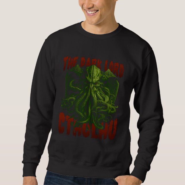 Den mörke herren Cthulhu Lovecraft Lång Ärmad Tröja (Framsida)