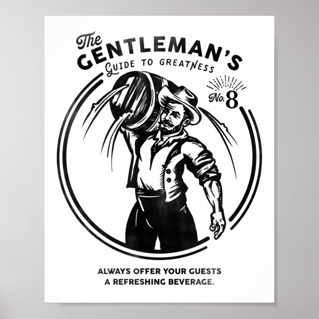 "Den morliges guide to Greatness" Man Cave Beer Poster (Framsidan)