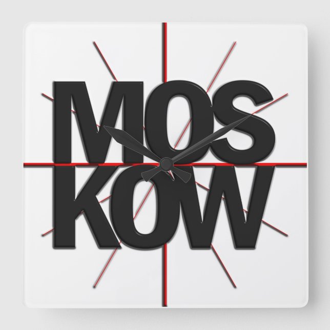 Den Moscow Timezoneväggen tar tid på Fyrkantig Klocka (Framsida)