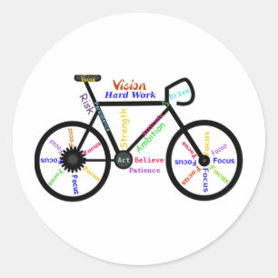 Den Motivational cykeln, cyklar och att cykla, Runt Klistermärke