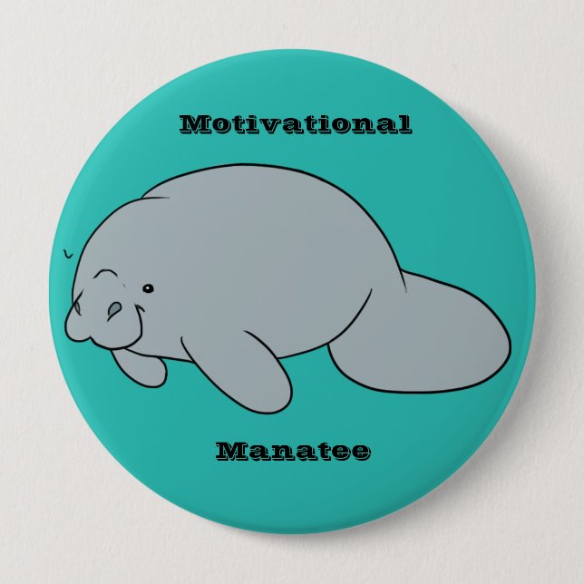 Den Motivational manateen knäppas Knapp (Framsida)