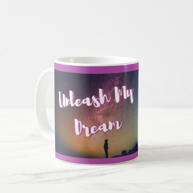 Den Motivational muggen - släppa loss min dröm Kaffemugg (Framsida vänster)