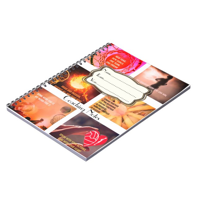 Den Motivational Netballcoachningen noterar Anteckningsbok Med Spiral (Vänstra Sidan)