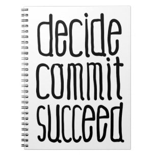 Den Motivational ord avgör begår lyckas Anteckningsbok