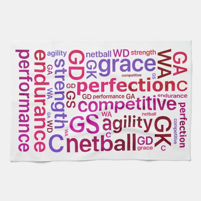 Den Motivational ord och placerar netballen Kökshandduk (Horisontell)