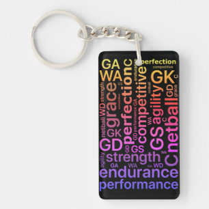 Den Motivational spelare placerar netballen Nyckelring