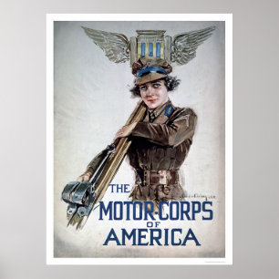 Den motoriska kåren av Amerika - ung kvinna Poster