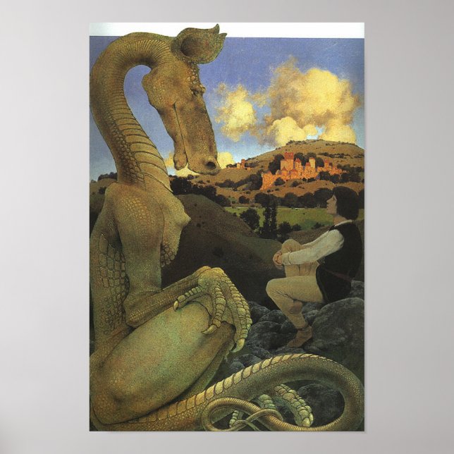 Den motvilliga draken, Maxfield Parrish Poster (Framsidan)