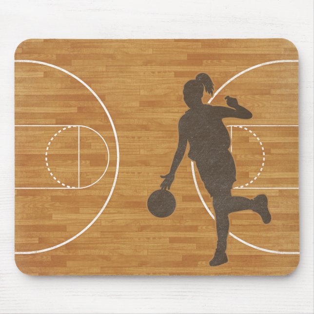 Den Mousepad för basketflickadomstolen musen Musmatta (Framsidan)