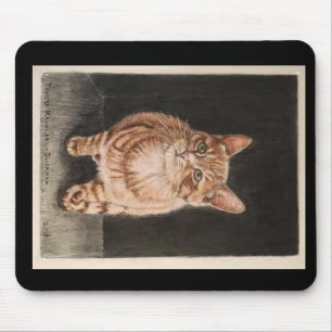 Den Mousepad tabby katt, värme gula gullig hand Musmatta