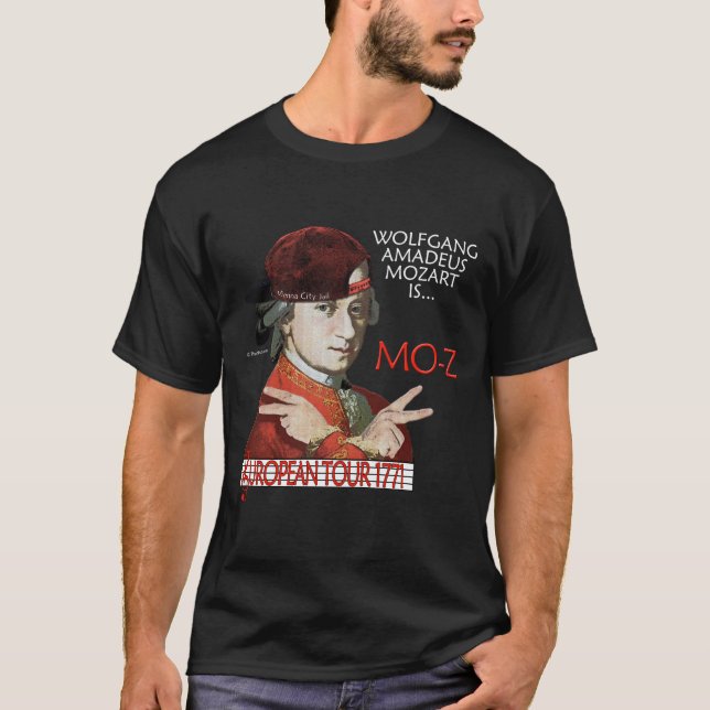 Den Mozart "Mo-z" europén turnerar skjortan (manar T Shirt (Framsida)