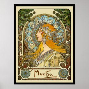 Den Mucha art nouveauaffischen - Zodiac - La Poster