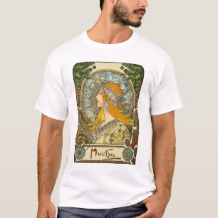 Den Mucha art nouveauT-tröja - Zodiac - La putsar Tee Shirt