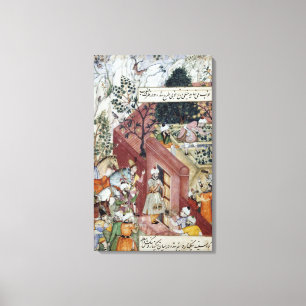 Den Mughal kejsaren Babur Canvastryck