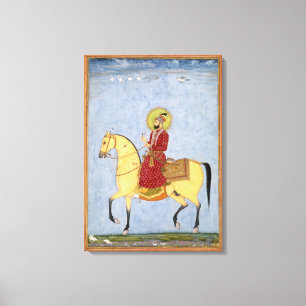 Den Mughal kejsaren Farrukhsiyar (1683-1719) Canvastryck
