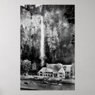 Den Multnomah nedgångar och logen fotograferar Poster