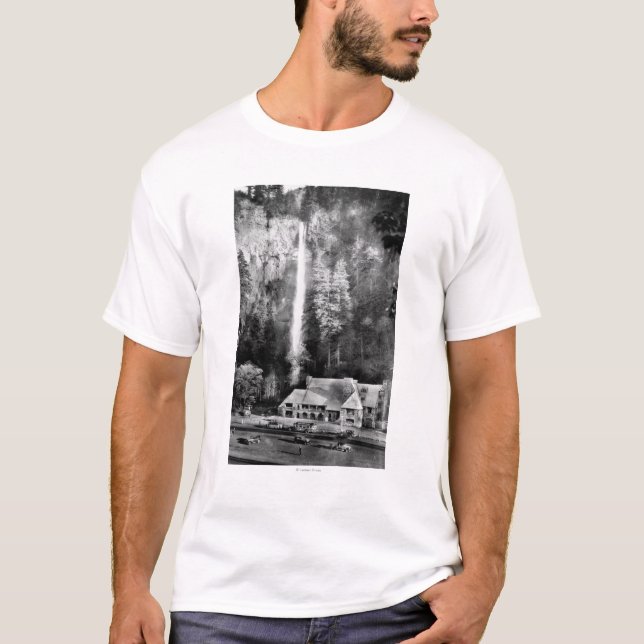 Den Multnomah nedgångar och logen fotograferar T-shirt (Framsida)