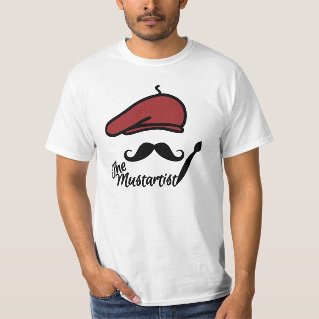 Den Mustartist skjortan - välj stil Tee (Framsida)