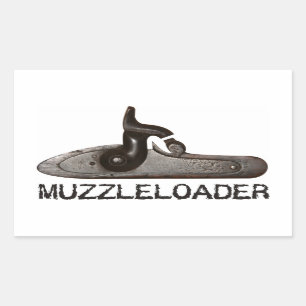 Den Muzzleloader breechen & bultar, svarten pudrar Rektangulärt Klistermärke