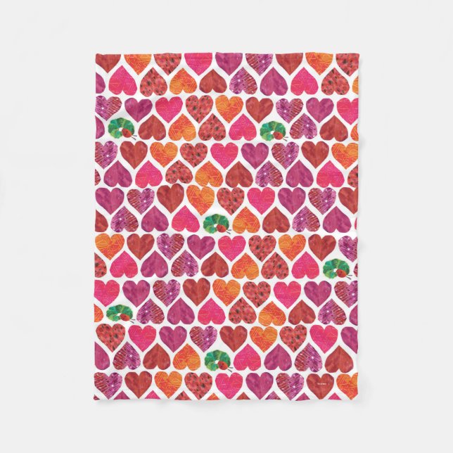 Den mycket Hungriga vattenpelaren | Heart Mönster Fleecefilt (Framsidan)