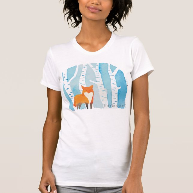 den mycket små rävvattenfärgutslagsplatsen tee shirt (Framsida)