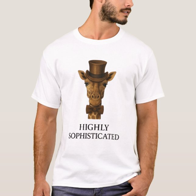 Den mycket sofistikerade, gentleman Giraffe T Shirt (Framsida)