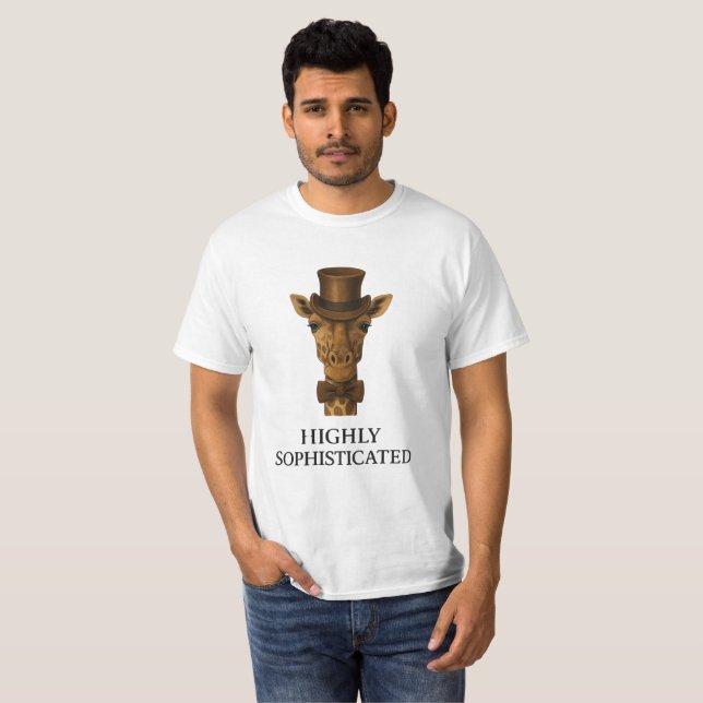 Den mycket sofistikerade, gentleman Giraffe T Shirt (Hel framsida)